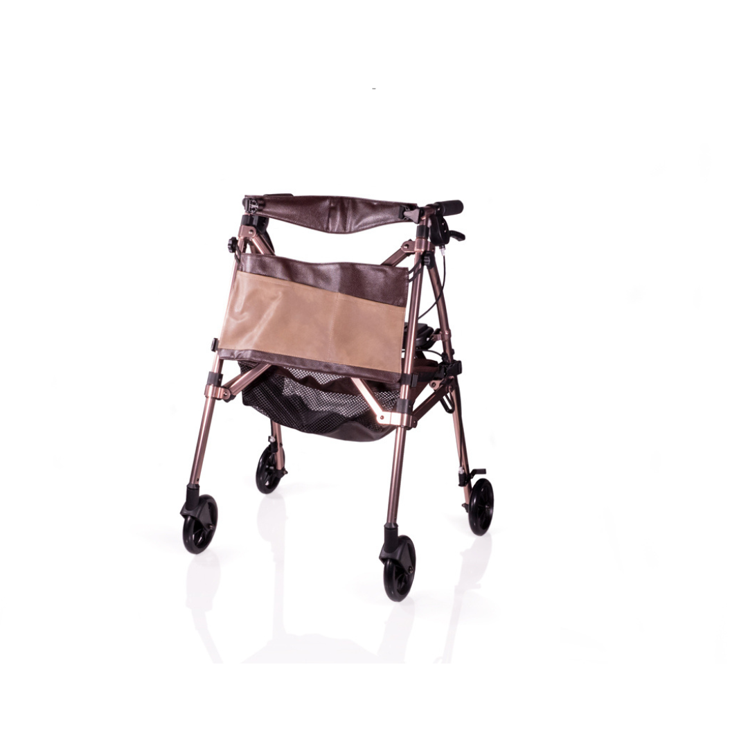 Signature Life Folding Elite Travel Rollator - Lightweight with Seat - Senior.com Rollators